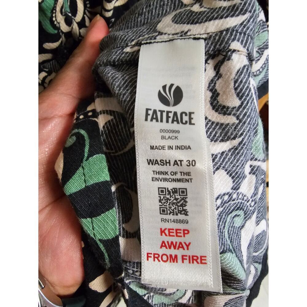 Fatface Women's Black Priya Mosaic Leaf Midi Dress Size 6 - Picture 11 of 12